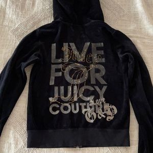 Velour jacket with hood